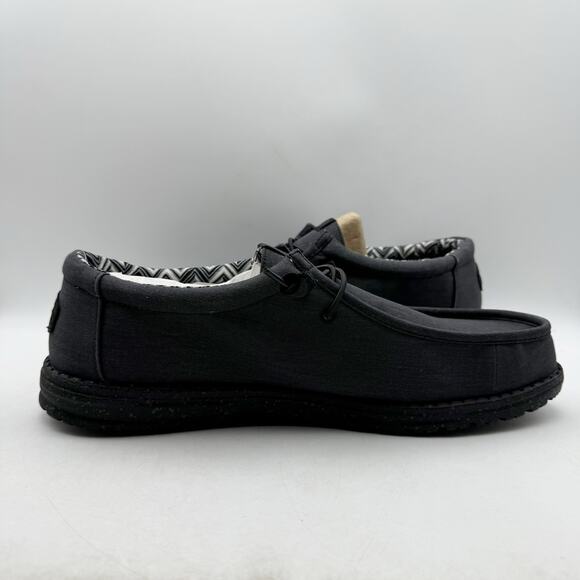 Hey Dude Mens Wallly Stretch Shoes US 15 Wide EU 48 Black Canvas Slip On NIB main image 8